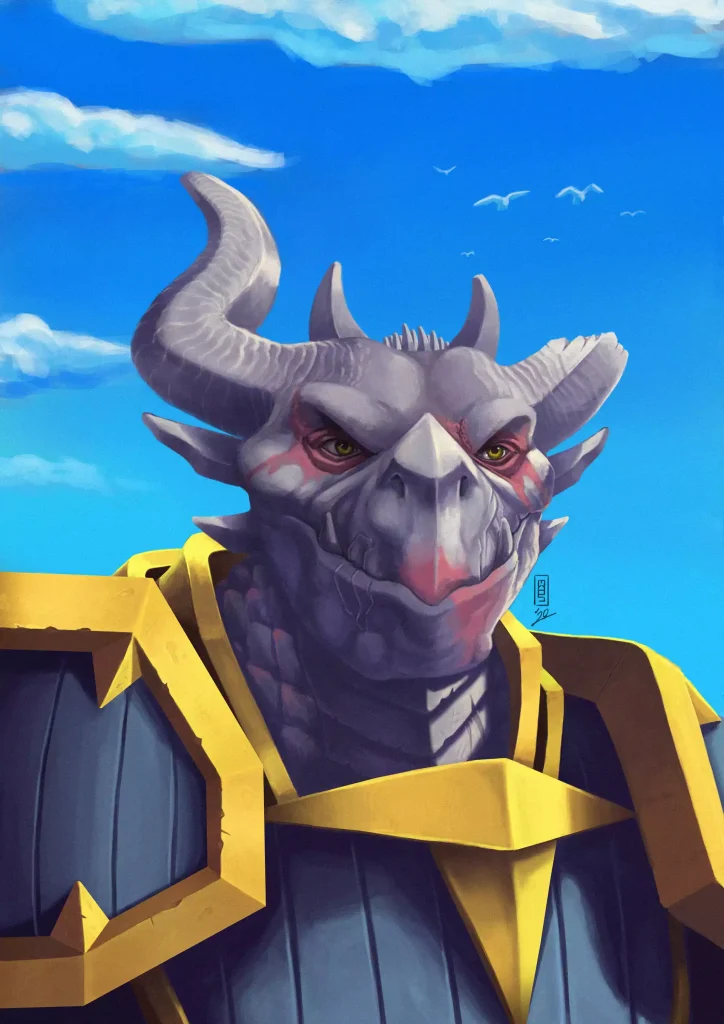 Portrait of a Dragonborn Paladin