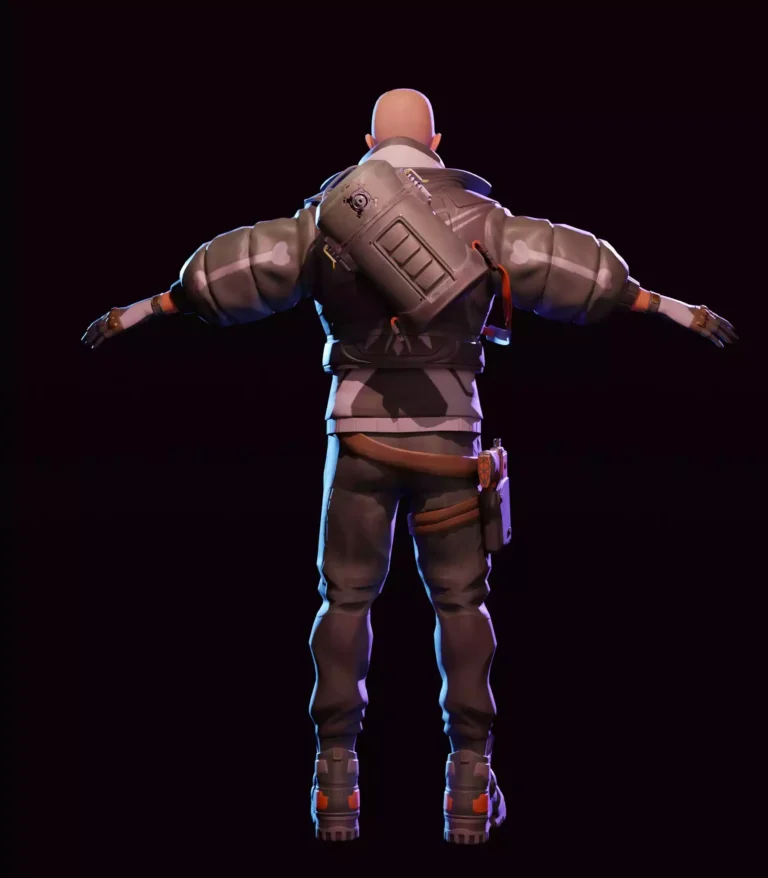 Package Runner Character's Back View