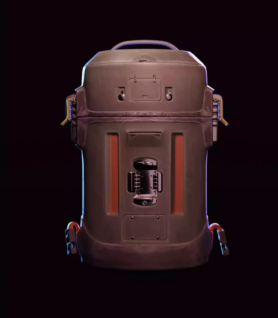 Package Runner Character's Backpack Back View