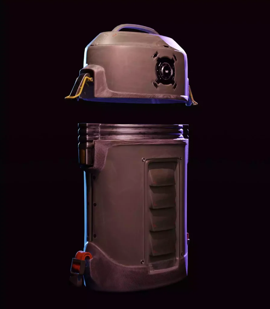 Package Runner Character's Backpack Front 3/4 View Open