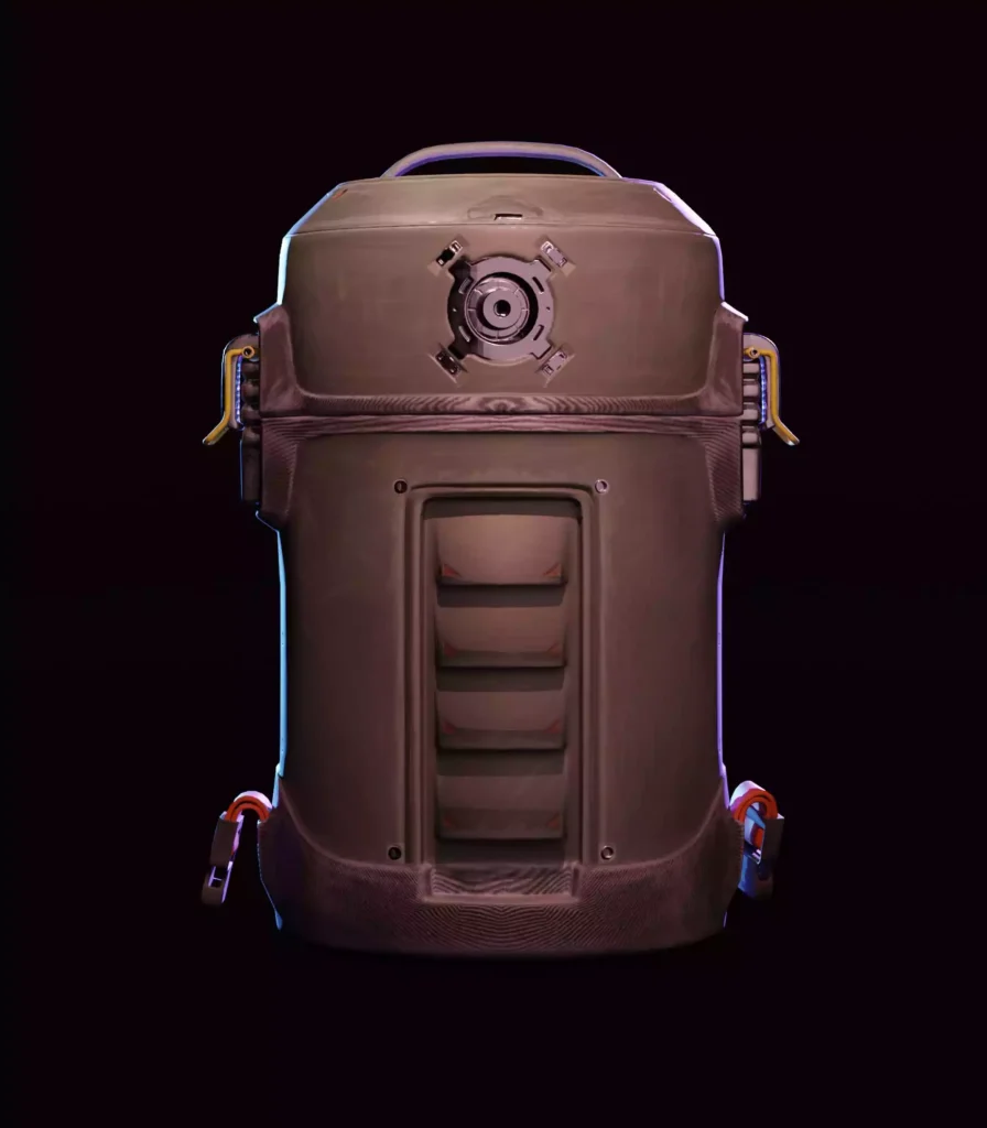 Package Runner Character's Backpack Front View