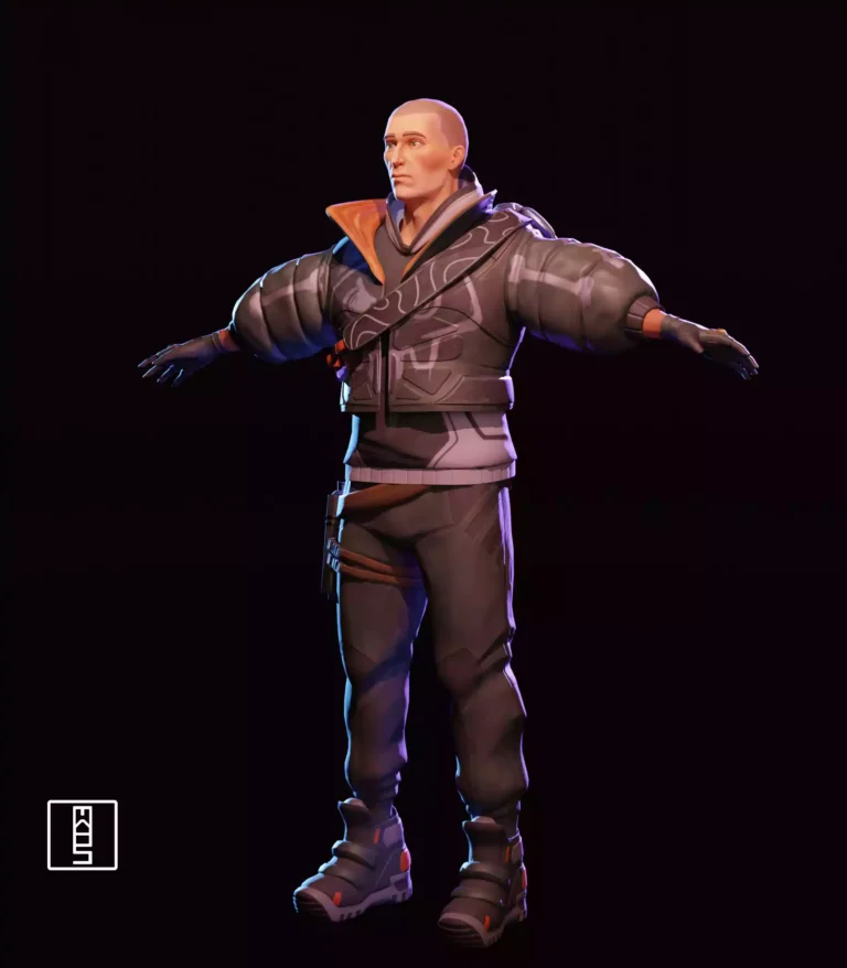 Package Runner Character's Front 3/4 View