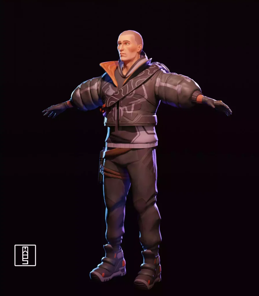 Package Runner Character's Front 3/4 View