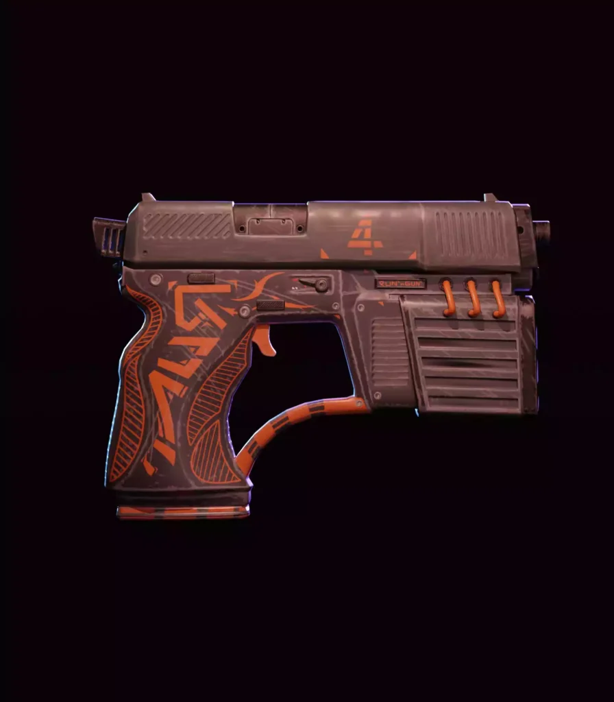 Package Runner Character's Pistol Side View 2